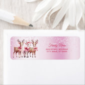 Étiquette Christmas Deer Adresse de retour (En situation)