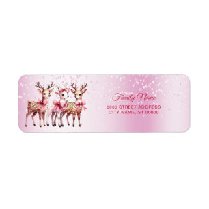 Étiquette Christmas Deer Adresse de retour
