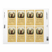 ÉTIQUETTE CHRISTMAS DEER AVEC PINE CROWN PARCHMENT (Feuille entière)