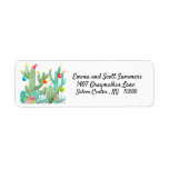 Étiquette Christmas Desert Southwest Cactus Cacti Address<br><div class="desc">This design was created though digital art. It may be personalized in the area provide or customizing by choosing the click to customize further option and changing the name, initials or words. You may also change the text color and style or delete the text for an image only design. Contact...</div>