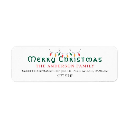 Étiquette Christmas Elegant Simple Return Address (Devant)