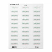 Étiquette Christmas Elegant Simple Return Address (Feuille entière)