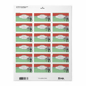 Étiquette Christmas Elephant Zig Zag Motif Retour Adresse (Feuille entière)
