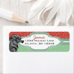 Étiquette Christmas Elephant Zig Zag Motif Retour Adresse<br><div class="desc">Eléphant de danse mignonne Noël Chevron Zig Zag Motif Retour Adresse Label en Rouge Vert & Aqua - Voir plus Designs de Noël par Sandra</div>