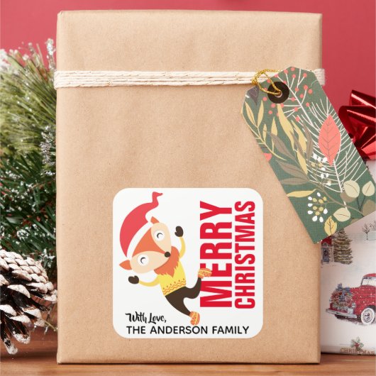 Étiquette Christmas Fox (vacances)