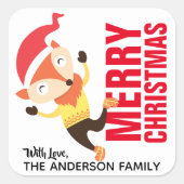 Étiquette Christmas Fox (Devant)