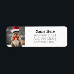 Étiquette Christmas Fox Squirel Santa Hat Adresse de retour<br><div class="desc">Écureuil de renard de Noël dans un chapeau de Père Noël Retourner l'adresse Étiquette</div>