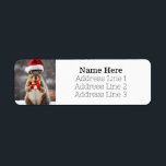 Étiquette Christmas Fox Squirel Santa Hat Adresse de retour<br><div class="desc">Écureuil de renard de Noël dans un chapeau de Père Noël Retourner l'adresse Étiquette</div>