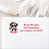 Étiquette Christmas Fox Terrier - Adresse de retour (En situation)