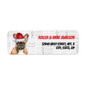 Étiquette Christmas French Buldog Lover Adresse de vacances (Devant)