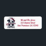 Étiquette Christmas French Buldog Santa Hat - Adresse de ret<br><div class="desc">Vous recherchez une façon festive et amusante de personnaliser votre courrier en cette période de fêtes ? Ne cherchez pas plus loin que ces adorables étiquettes d'adresse de retour avec un chien portant un chapeau de Père Noël et tenant un sucre de canne dans sa bouche. Ces étiquettes sont parfaits...</div>