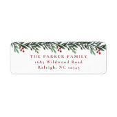 Étiquette Christmas Garland Greenery Holiday Adresse de reto (Devant)