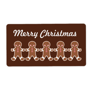 Étiquette Christmas Gingerbread Labels