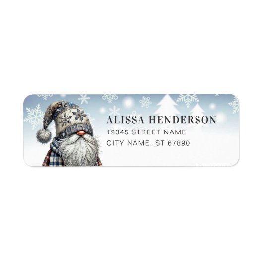 Étiquette Christmas Gnome Return Address Labels (Devant)