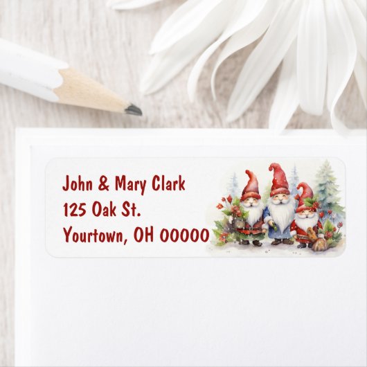 Étiquette Christmas Gnomes (En situation)
