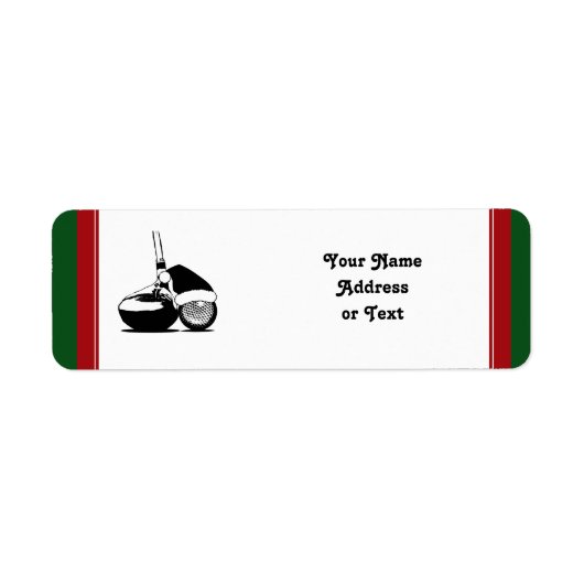 Étiquette Christmas Golf Ball and Club (Devant)