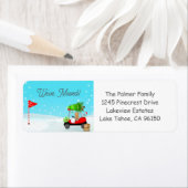 Étiquette Christmas Golf Cart With Moving Boxes Golf  (En situation)