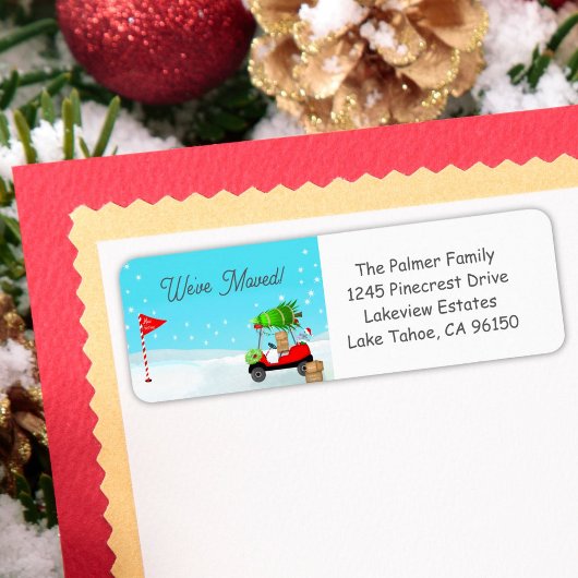 Étiquette Christmas Golf Cart With Moving Boxes Golf 