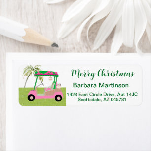 Étiquette Christmas Golf Lady Thème Retour Adresse