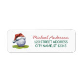 Étiquette Christmas Golf With Santa Hat Return Address       (Devant)