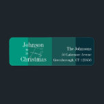 Étiquette Christmas Green Family Return Adresse<br><div class="desc">C'est un design de Noël simple et élégant. Il est dans des rayures vertes festives avec un design moderne et la typographie contemporaine. Il a le message "Noël de la famille Johnson" et l'espace pour vous d'ajouter votre nom de famille et l'année de célébration. à droite, il a l'espace pour...</div>