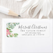 Étiquette Christmas Greenery Merriest Christmas Address (En situation)