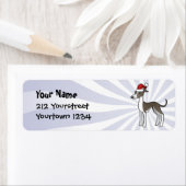 Étiquette Christmas Greyhound / Whippet / Italian Greyhound (En situation)