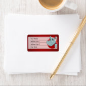 Étiquette Christmas hippo cartoon (En situation)