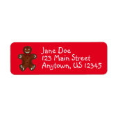 Étiquette Christmas Holiday Gingerbread Homme Cookie Adresse (Devant)