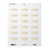 Étiquette Christmas Holiday Gold Believe (Feuille entière)