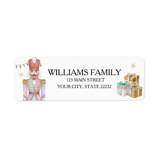 Étiquette Christmas Holiday Nutcracker Address Label (Devant)