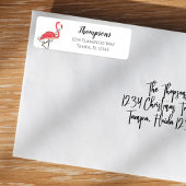 Étiquette Christmas Holiday Return Adresse Flamants roses ro