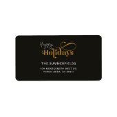 Étiquette Christmas Holidays Festive Script Retourner l'adre (Devant)