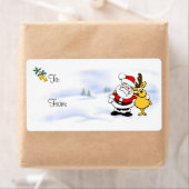 Étiquette Christmas Holly, Bells et Buddies (En situation)