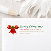 Étiquette Christmas Holly Berry  Elegant Return Address (En situation)