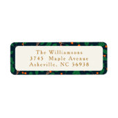 Étiquette Christmas Holly Botanical Green Adresse de retour (Devant)