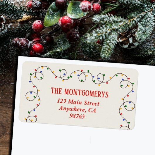 Étiquette Christmas Light Strand Return Address