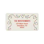 Étiquette Christmas Light Strand Return Address (Devant)