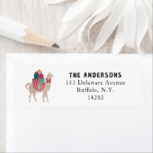 Étiquette Christmas Llama Cute Zoo Animal Retour Adresse (En situation)