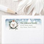 Étiquette Christmas Maltese Chien Retourner Adresse Étiquett (En situation)