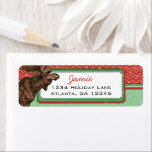 Étiquette Christmas Moose Zig Zag Motif Retour Adresse<br><div class="desc">Rustic Outdoorsman Hunter's Mountain Lodge Vintage Christmas Moose Chevron Zig Zag Motif Retour Adresse Label en Rouge et Vert - Voir plus Designs de Noël par Sandra</div>