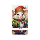Étiquette Christmas Mouse 2 Votre texte ici (Devant)