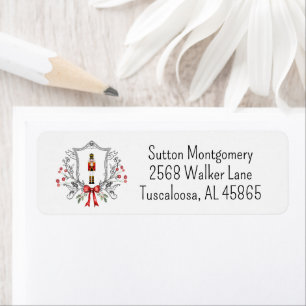 Étiquette Christmas Nutcracker Crest Adresse