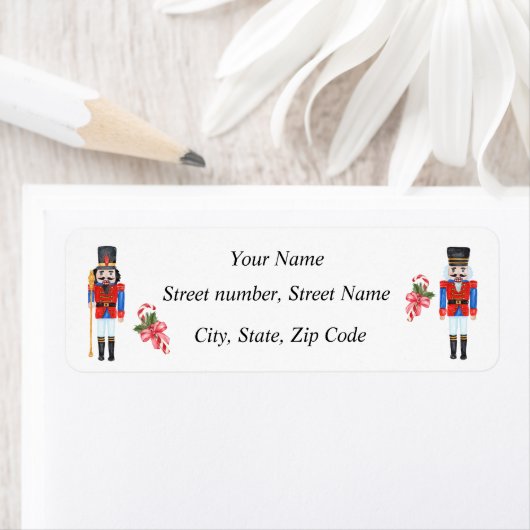 Étiquette Christmas Nutcracker retour Adresse (En situation)