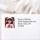 Étiquette Christmas Photo Return Address Label (En situation)