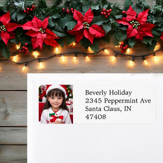 Étiquette Christmas Photo Return Address Label