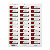 Étiquette Christmas Poinsettia Adresse de retour (Feuille entière)