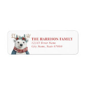 Étiquette Christmas Polar Bear Return Address Labels (Devant)