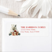 Étiquette Christmas Polar Bear Return Address Labels (En situation)
