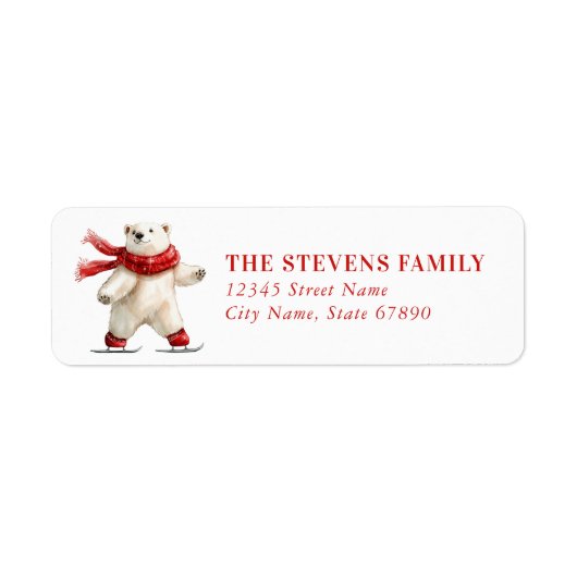 Étiquette Christmas Polar Bear Return Address Labels (Devant)